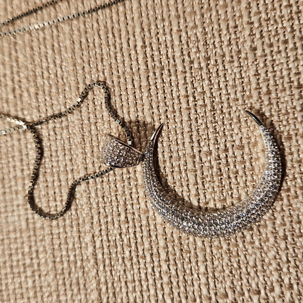 Sterling Silver Crescent Moon Necklace
